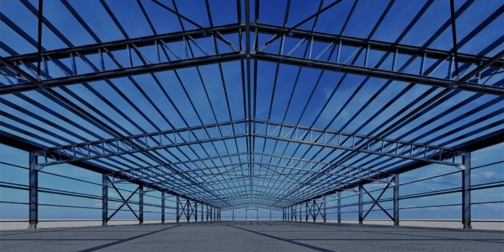 A light steel building frame — an image representing the CAD/CAM engineering approach